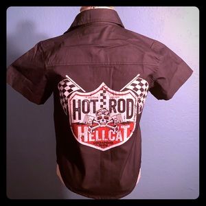 Kids work shirt Hot Rod Decal size 2 years